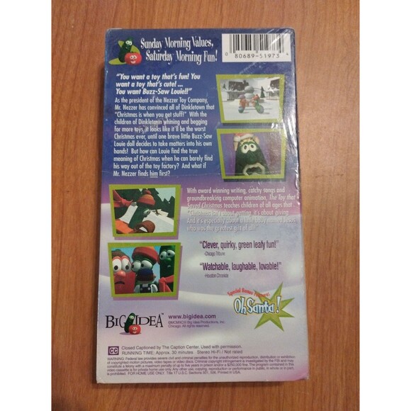 VeggieTales The Toy That Saved Christmas (VHS, 1993) Classic Vintage New SEALED - Picture 2 of 2